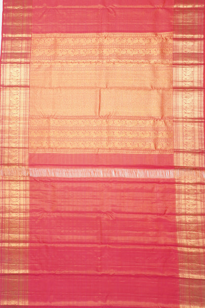 Kanchipuram Silk Checks Pink Saree