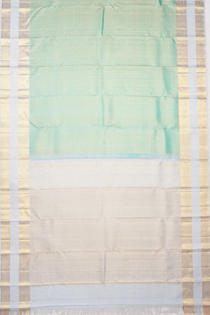 Kanchipuram Silk Criss Cross Checks Sea Green Saree