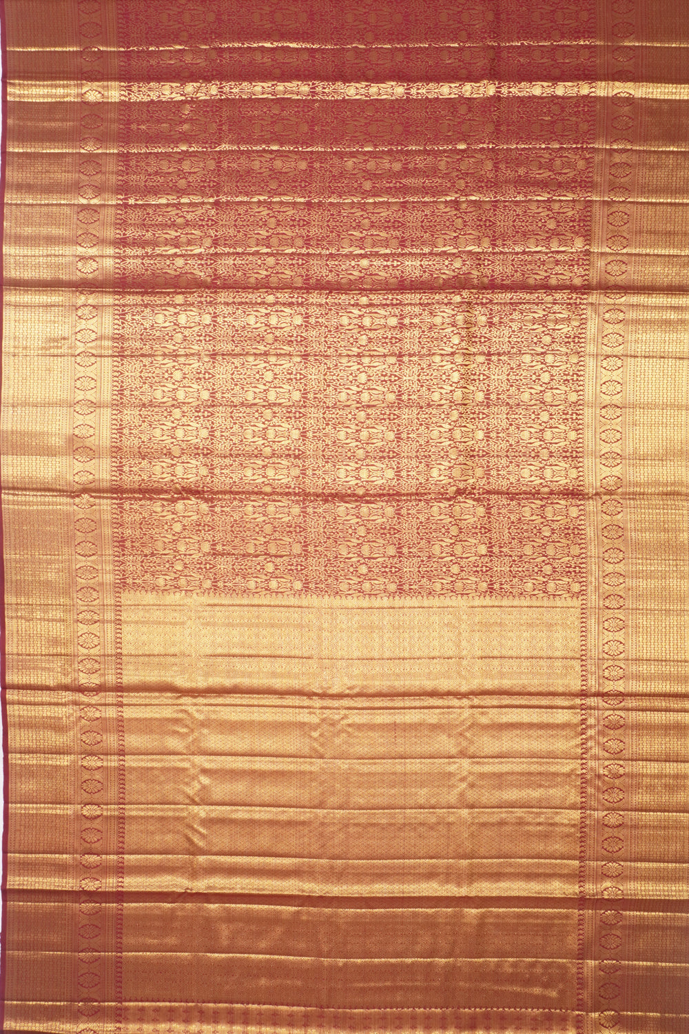 Kanchipuram Silk Brocade Maroon Saree