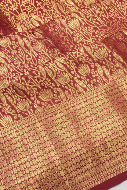 Kanchipuram Silk Brocade Maroon Saree