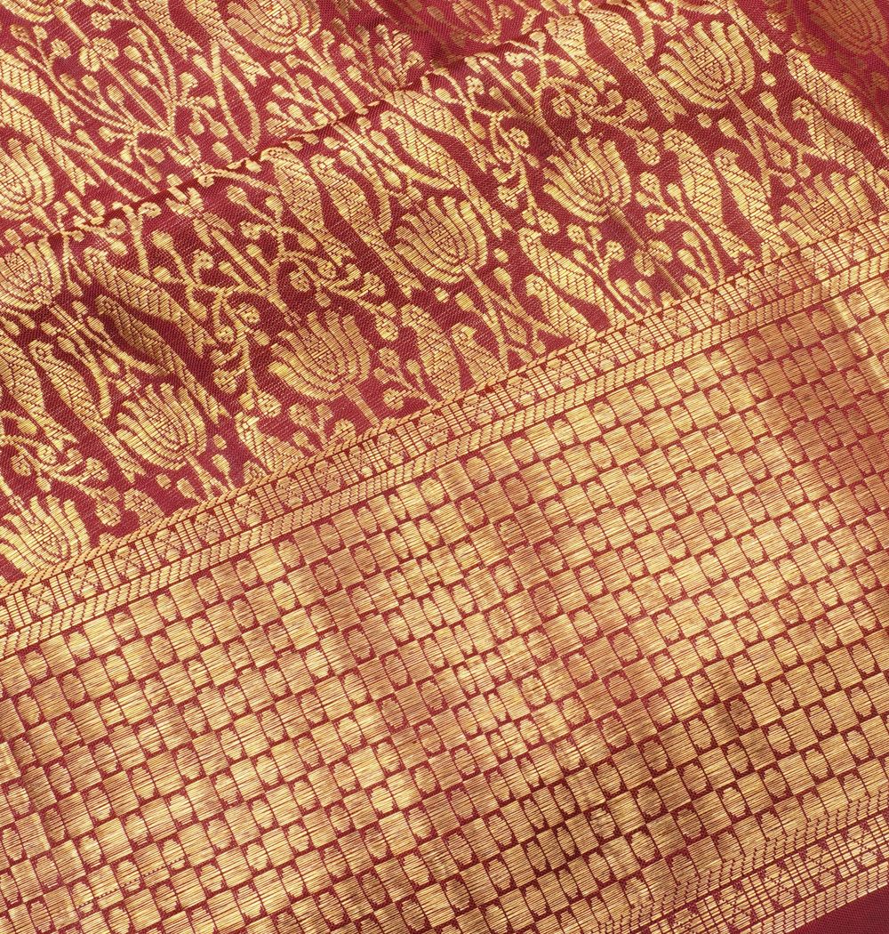 Kanchipuram Silk Brocade Maroon Saree