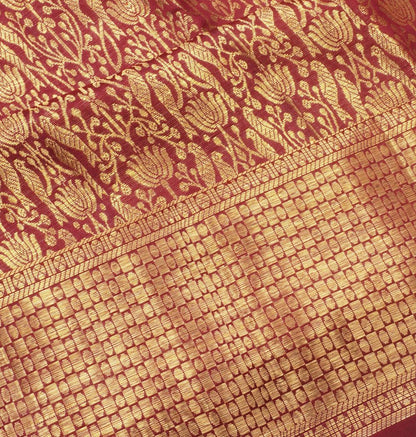 Kanchipuram Silk Brocade Maroon Saree