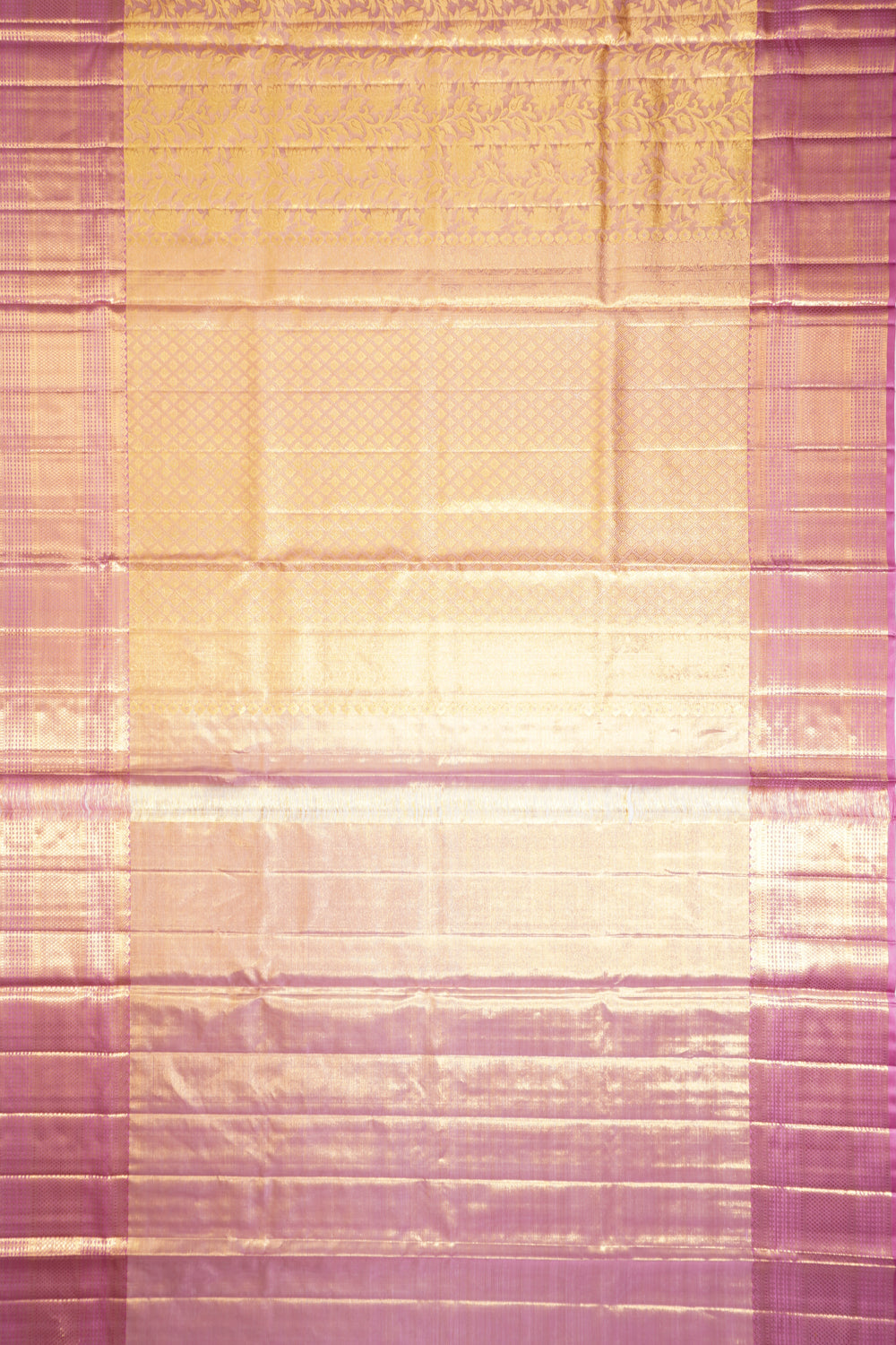 Kanchipuram Silk Tissue Brocade Pink Saree