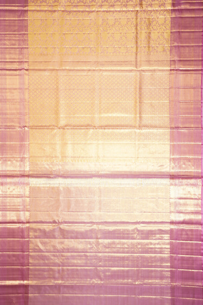Kanchipuram Silk Tissue Brocade Pink Saree