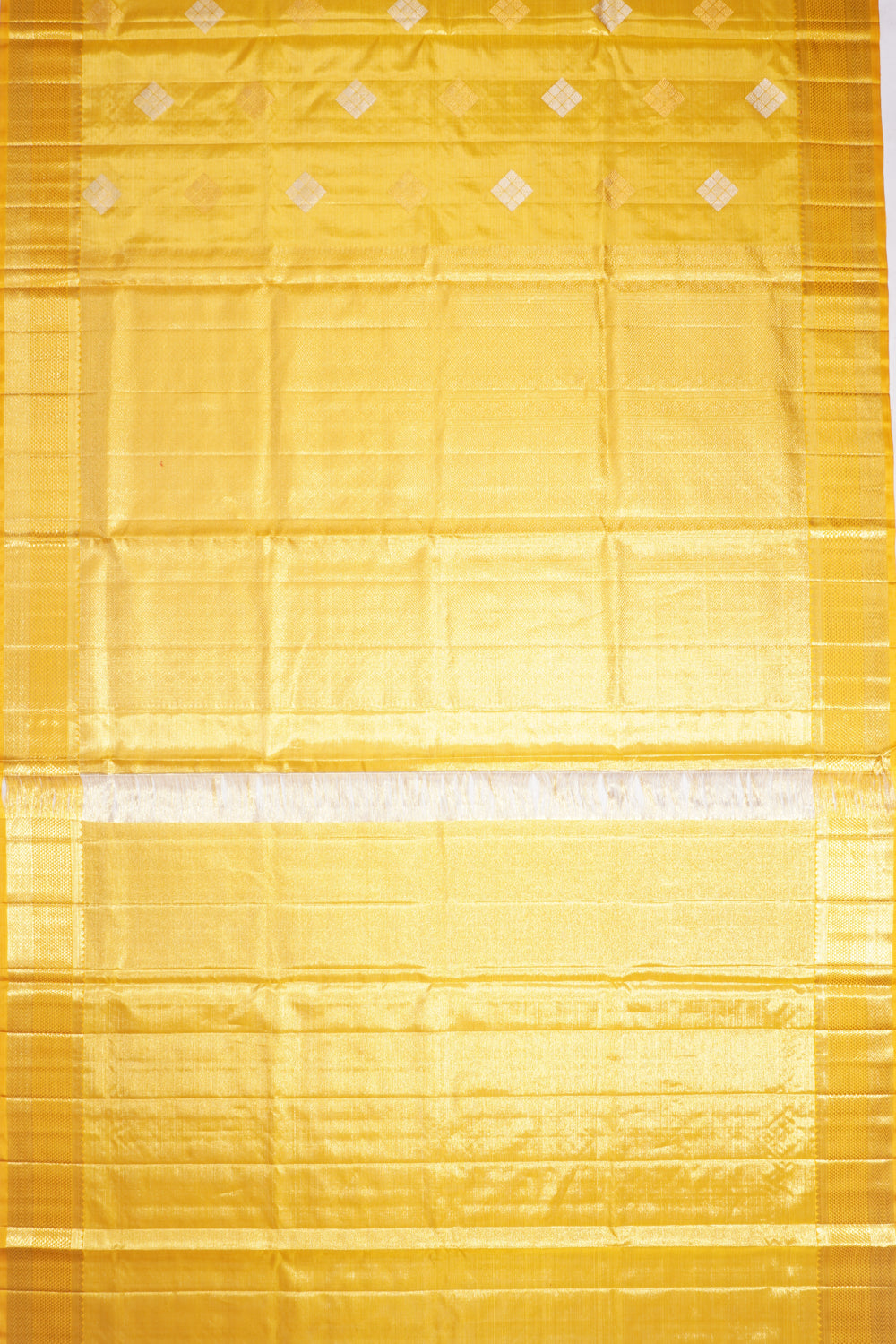 Kanchipuram Silk Tissue Butta Gold Saree