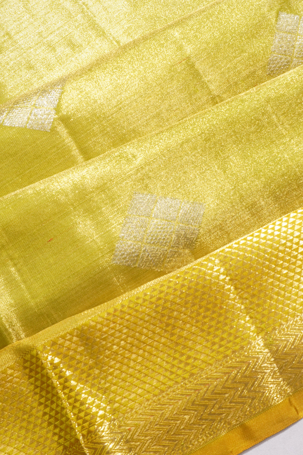 Kanchipuram Silk Tissue Butta Green Saree