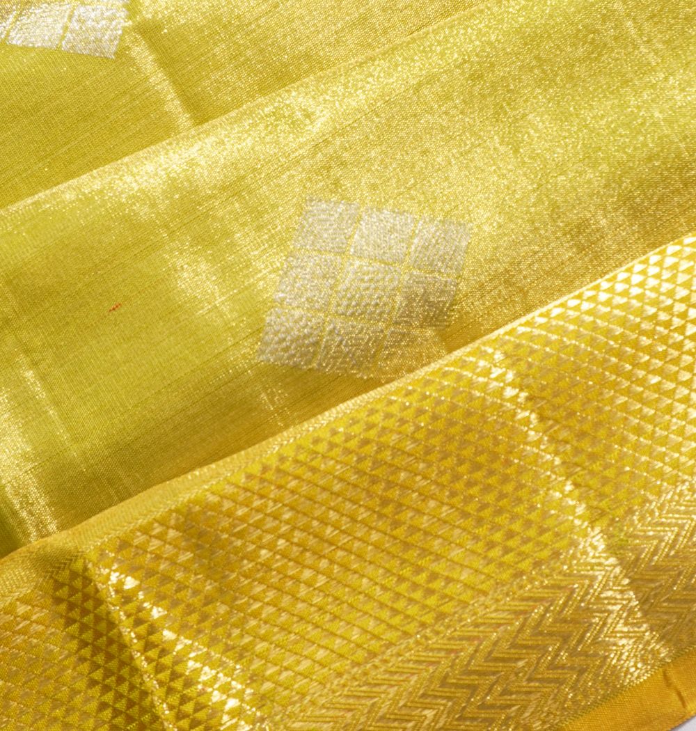 Kanchipuram Silk Tissue Butta Green Saree
