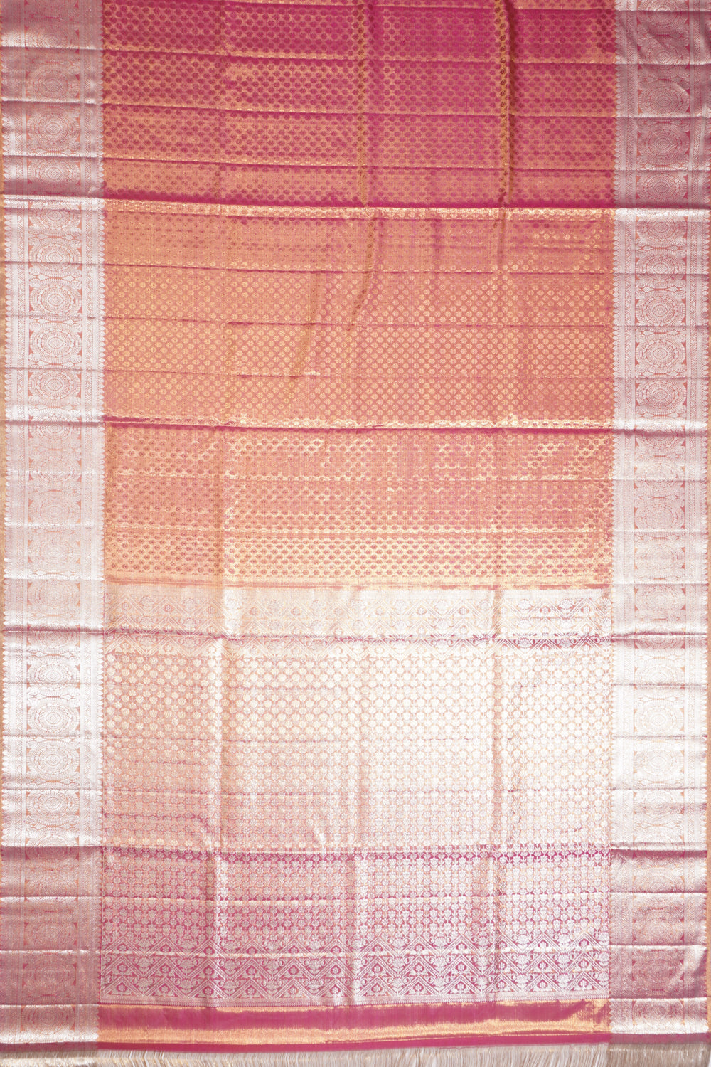 Kanchipuram Silk Tissue Brocade Pink Saree