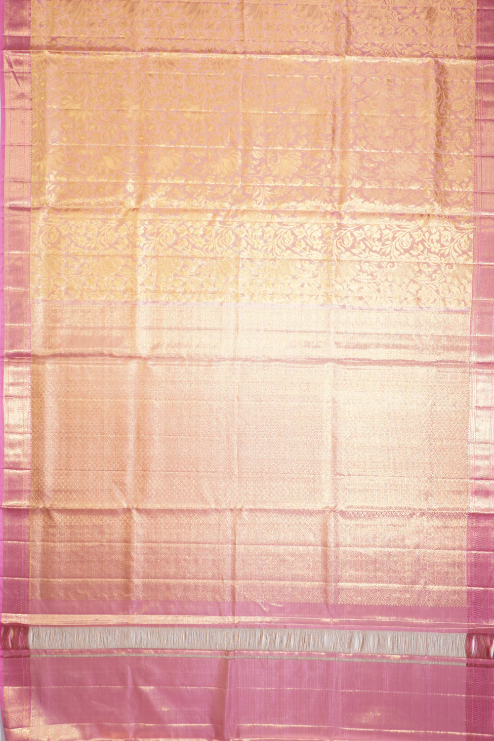 Kanchipuram Silk Tissue Brocade Pink Saree
