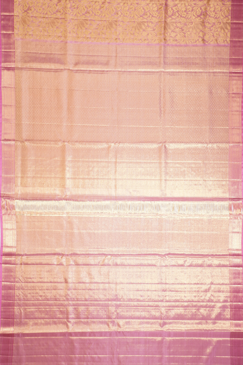 Kanchipuram Silk Tissue Brocade Pink Saree