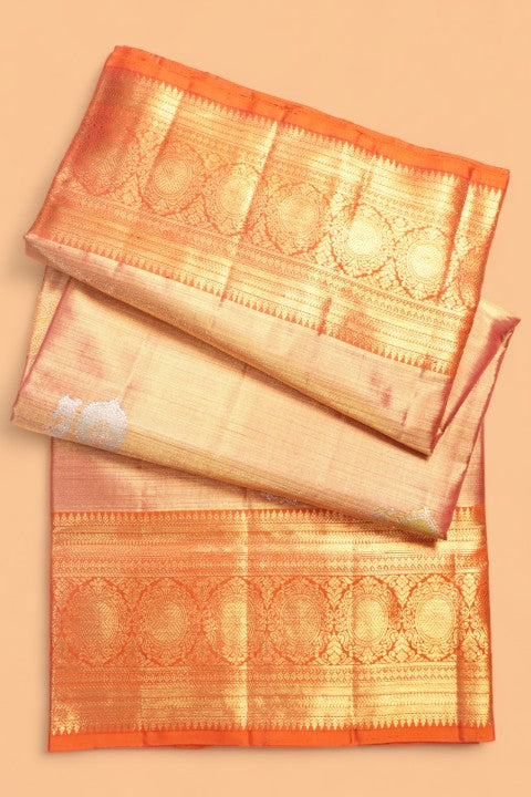Kanchipuram Silk Tissue Butta Pink Saree
