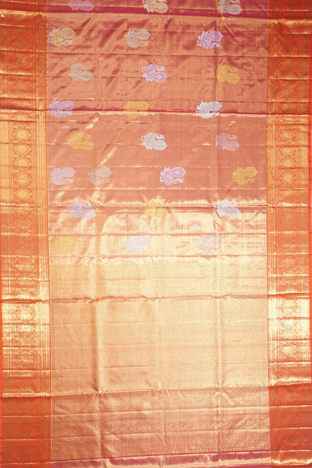 Kanchipuram Silk Tissue Butta Pink Saree