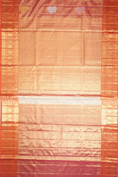 Kanchipuram Silk Tissue Butta Pink Saree