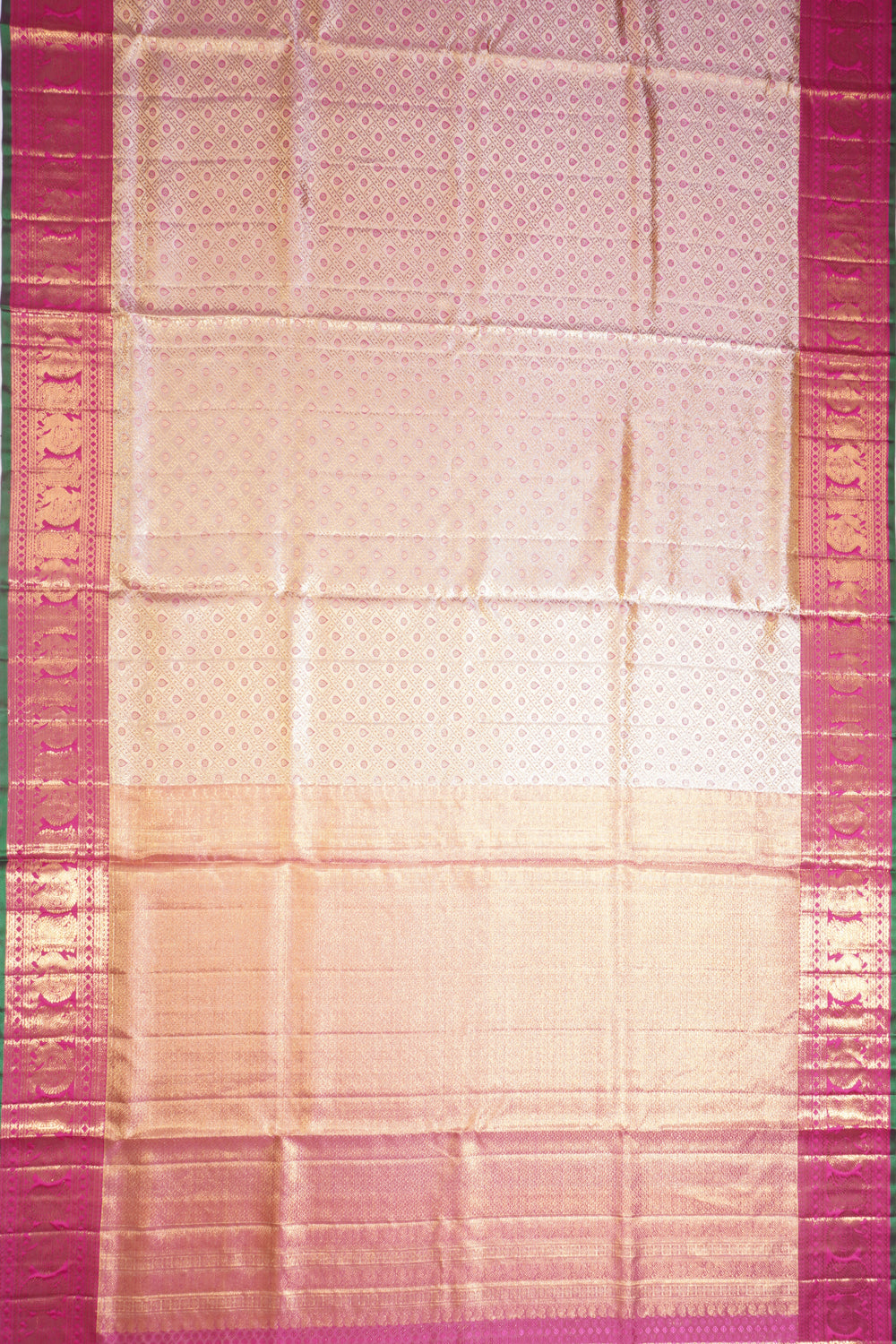 Kanchipuram Silk Tissue Brocade Gold Saree