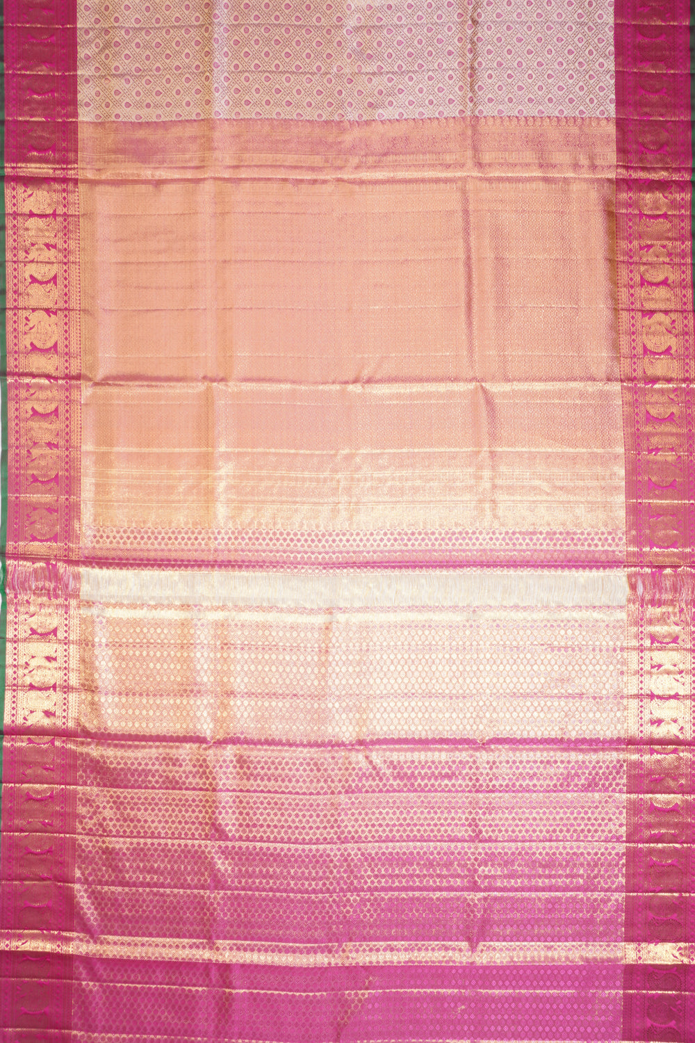 Kanchipuram Silk Tissue Brocade Gold Saree