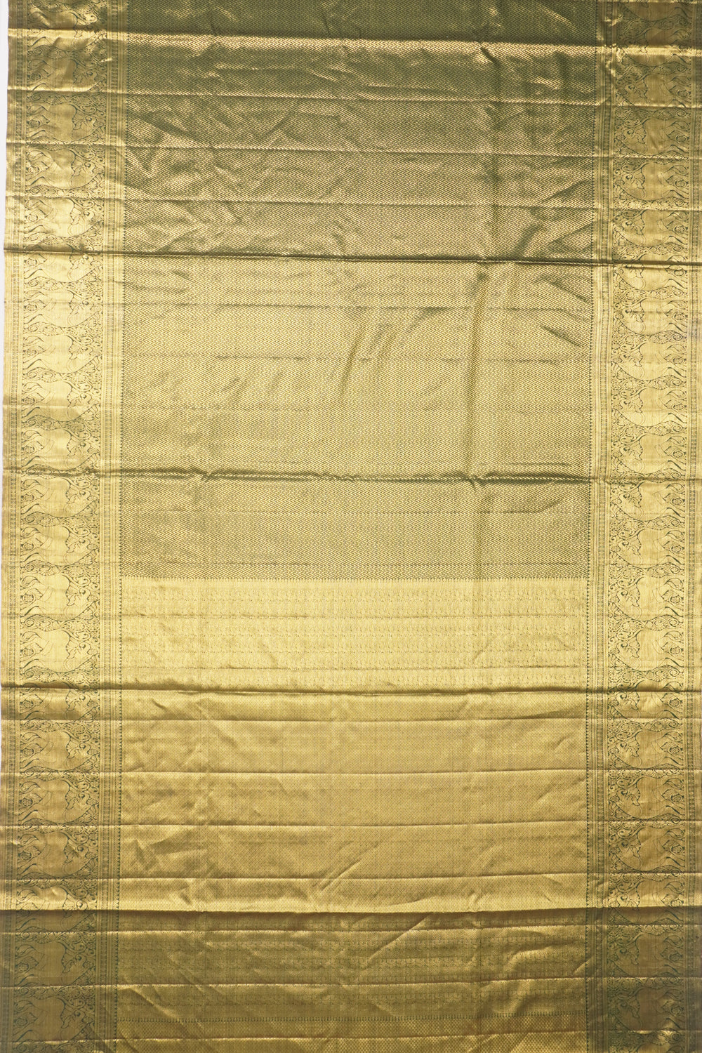 Kanchipuram Silk Brocade Dark Green Saree