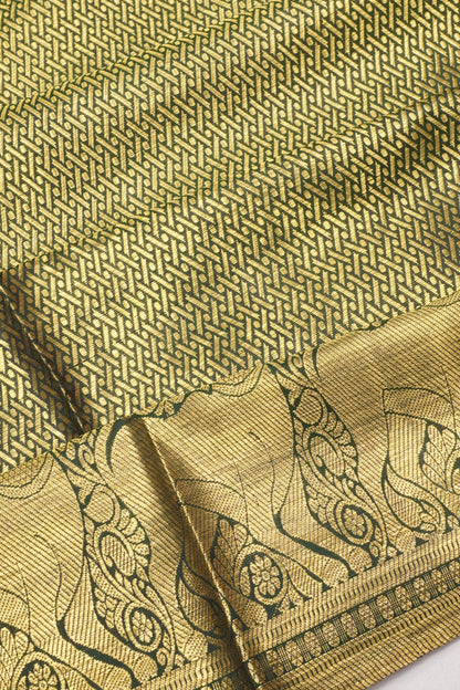 Kanchipuram Silk Brocade Dark Green Saree