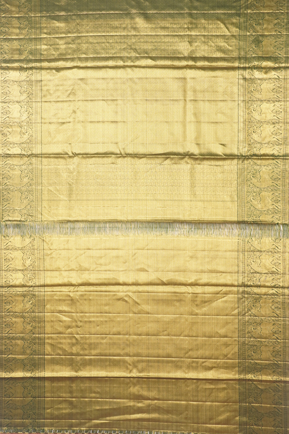 Kanchipuram Silk Brocade Dark Green Saree