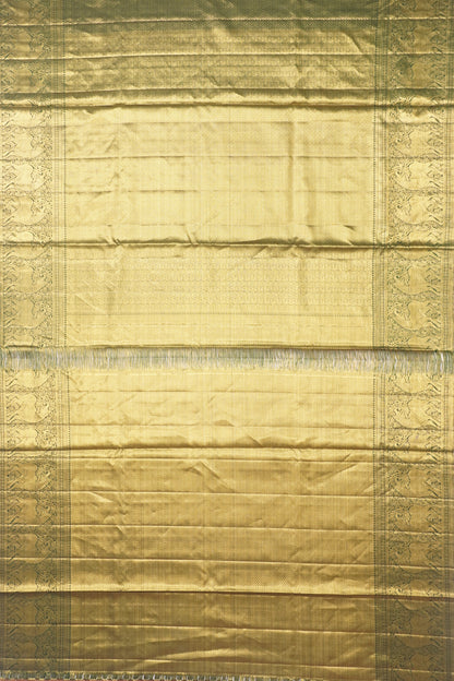 Kanchipuram Silk Brocade Dark Green Saree