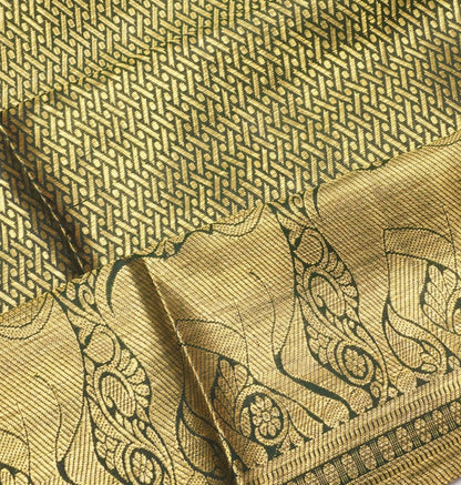 Kanchipuram Silk Brocade Dark Green Saree