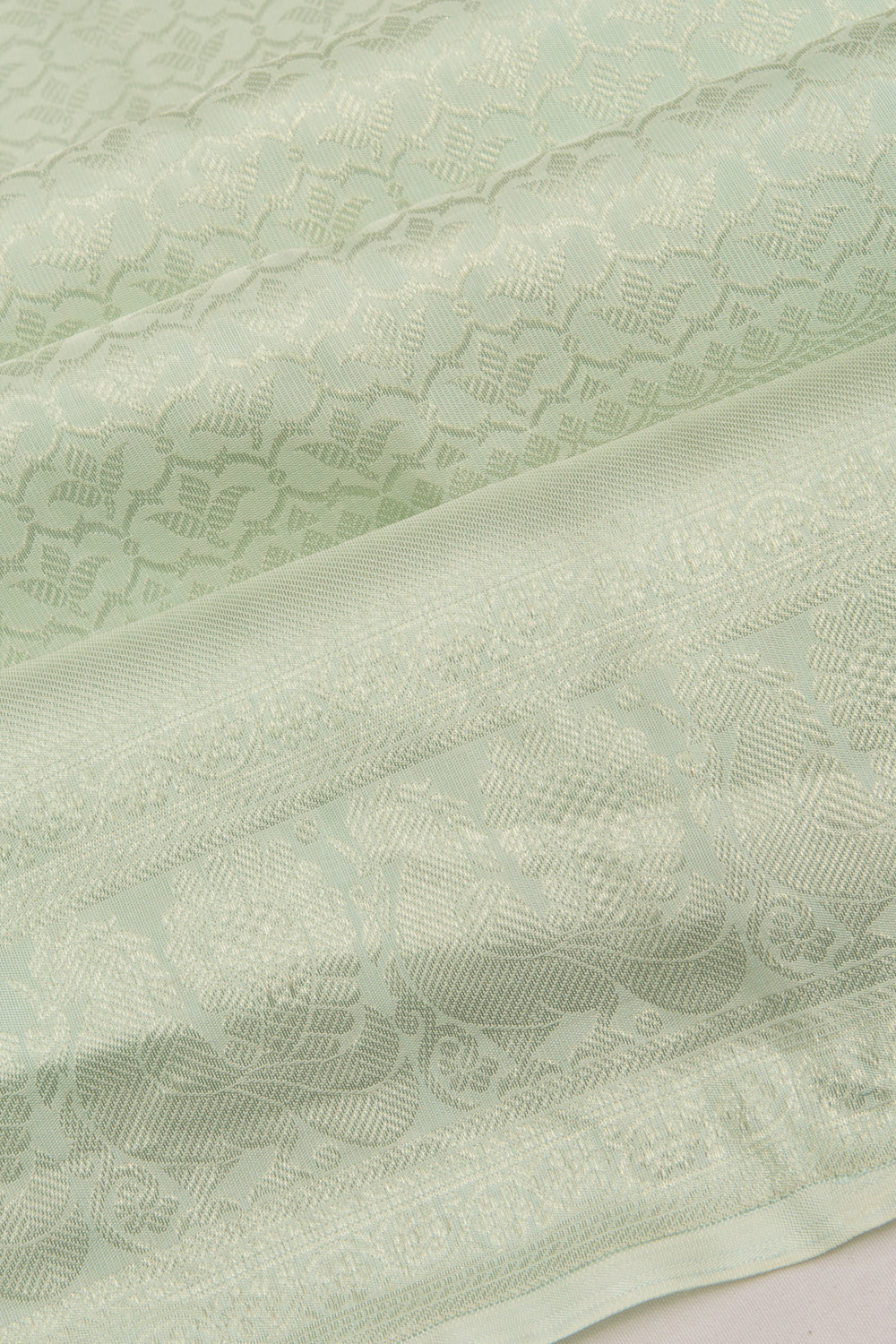 Kanchipuram Silk Brocade Pastel Green Saree