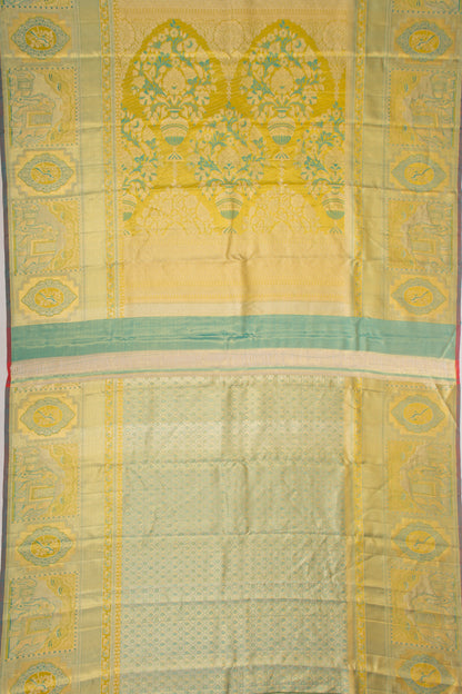 Kanchipuram Silk Tissue Brocade Sea Green Saree