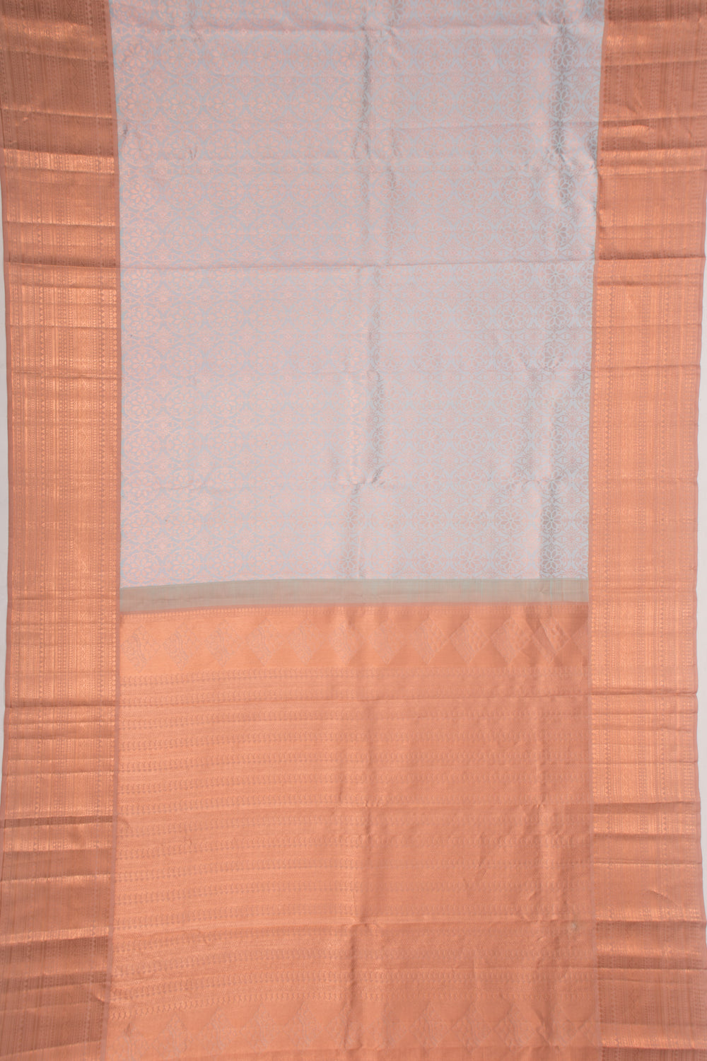 Kanchipuram Silk Brocade Grey Saree