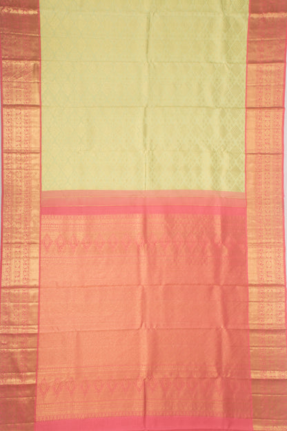 Kanchipuram Silk Brocade Pastel Green Saree