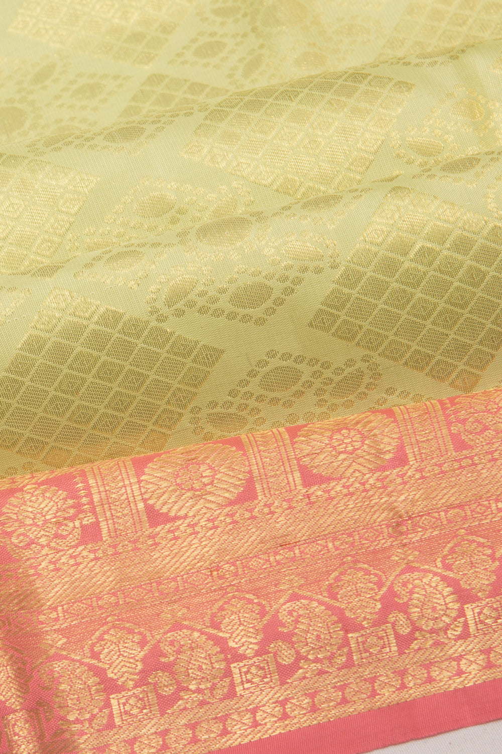 Kanchipuram Silk Brocade Pastel Green Saree