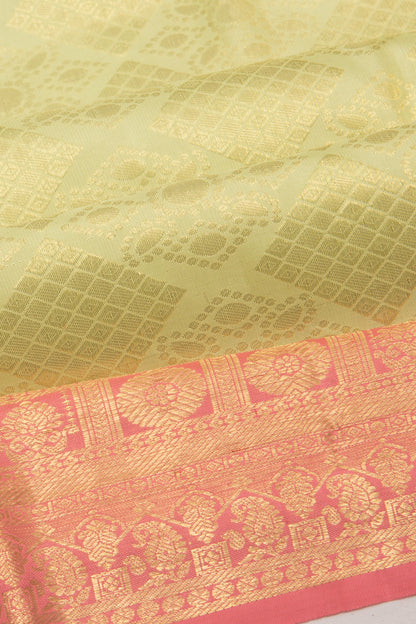 Kanchipuram Silk Brocade Pastel Green Saree