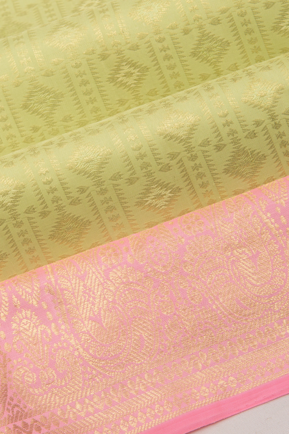 Kanchipuram Silk Brocade Pastel Green Saree