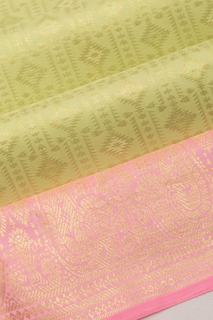 Kanchipuram Silk Brocade Pastel Green Saree