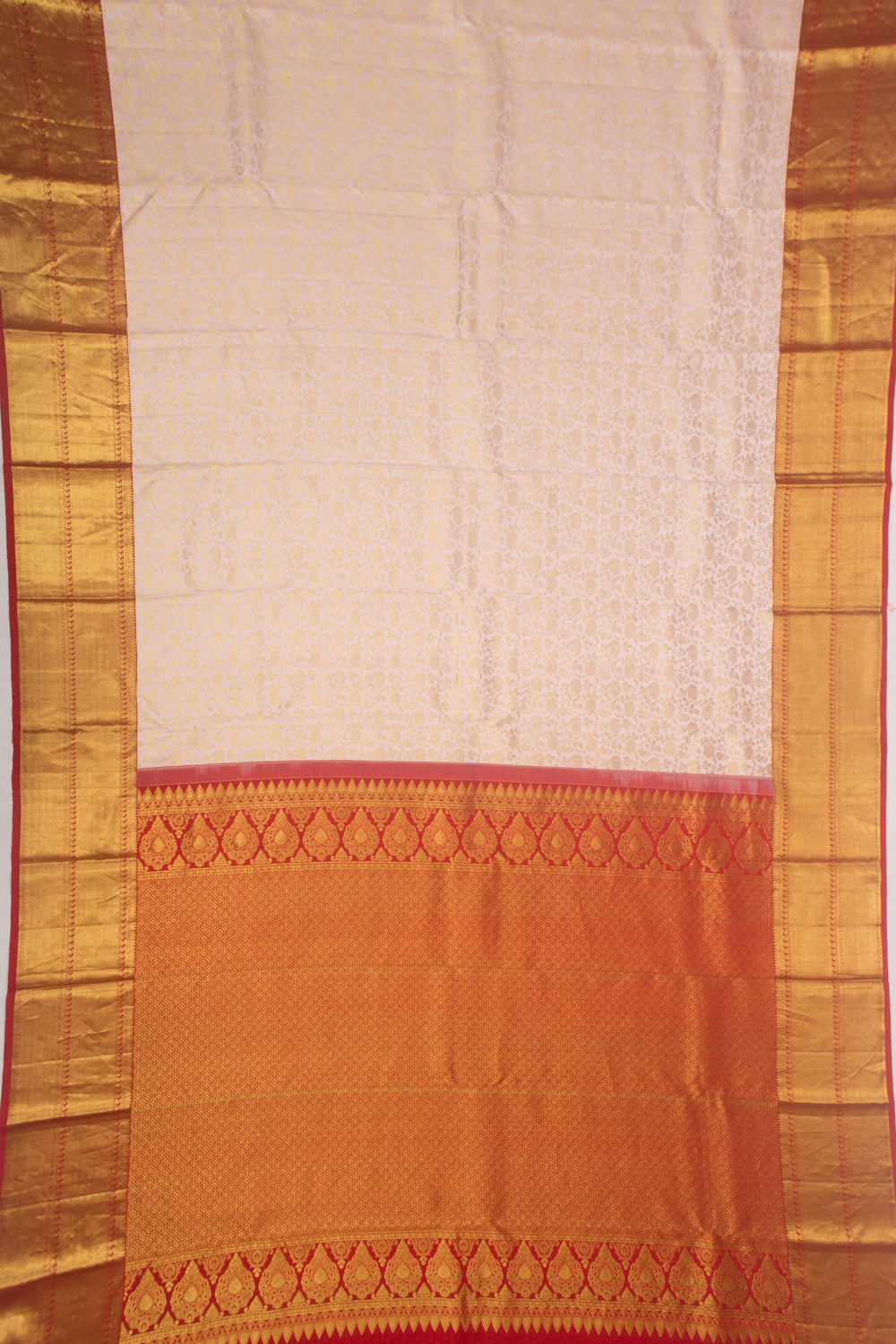 Kanchipuram Silk Jaal Baby Pink Saree