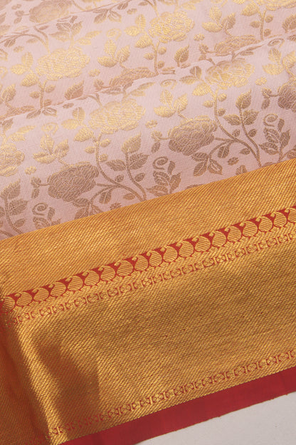 Kanchipuram Silk Jaal Baby Pink Saree