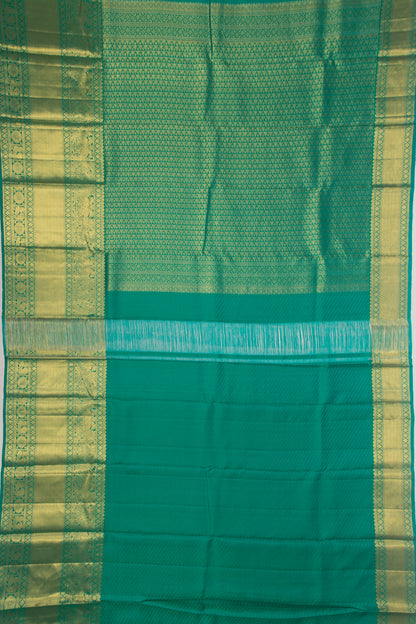 Kanchipuram Silk Criss Cross check And Butta Yellow Saree