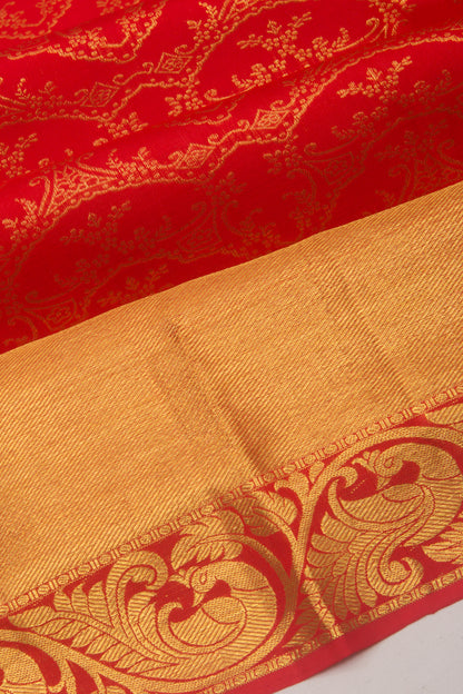 Kanchipuram Silk Brocade Red Saree