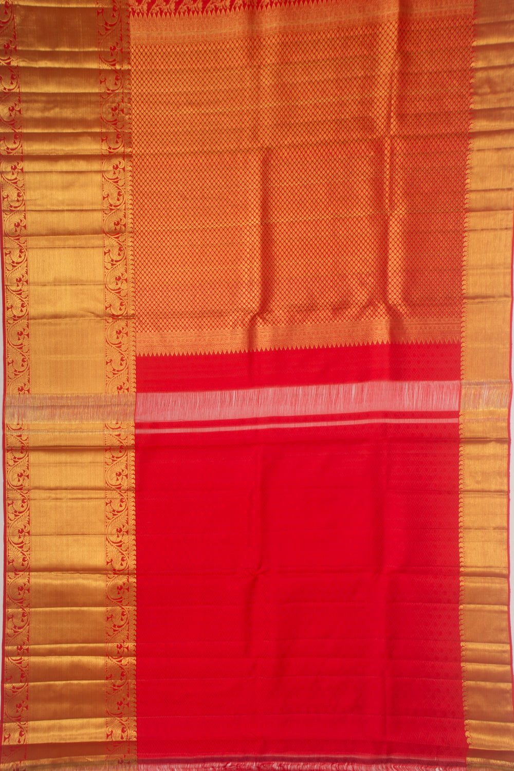 Kanchipuram Silk Brocade Red Saree