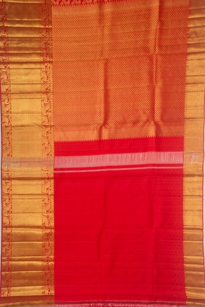 Kanchipuram Silk Brocade Red Saree