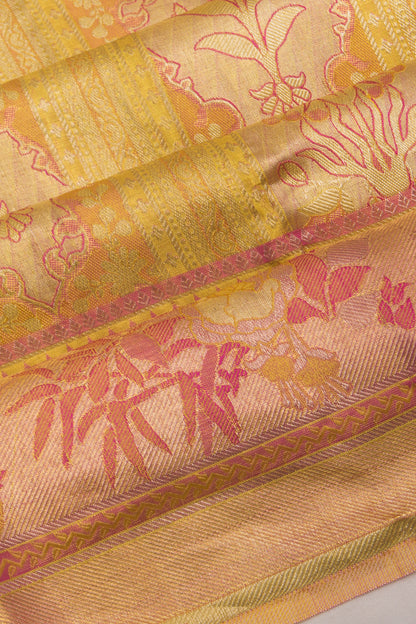 Kanchipuram Silk Brocade Gold Saree