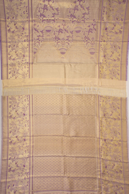 Kanchipuram Silk Tissue Brocade Violet Saree