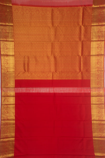 Kanchipuram Silk Brocade Peach Saree