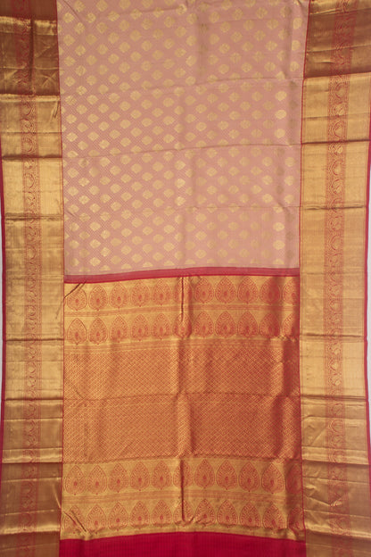 Kanchipuram Silk Jacquard And Butta Pink Saree