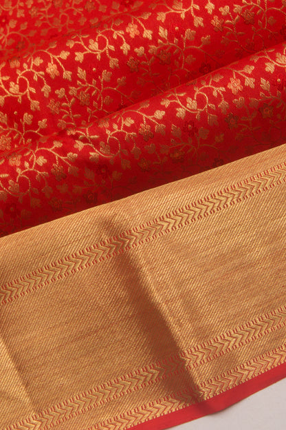 Kanchipuram Silk Jaal Red Saree