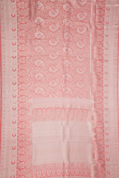 Kanchipuram Silk Brocade Pink Saree