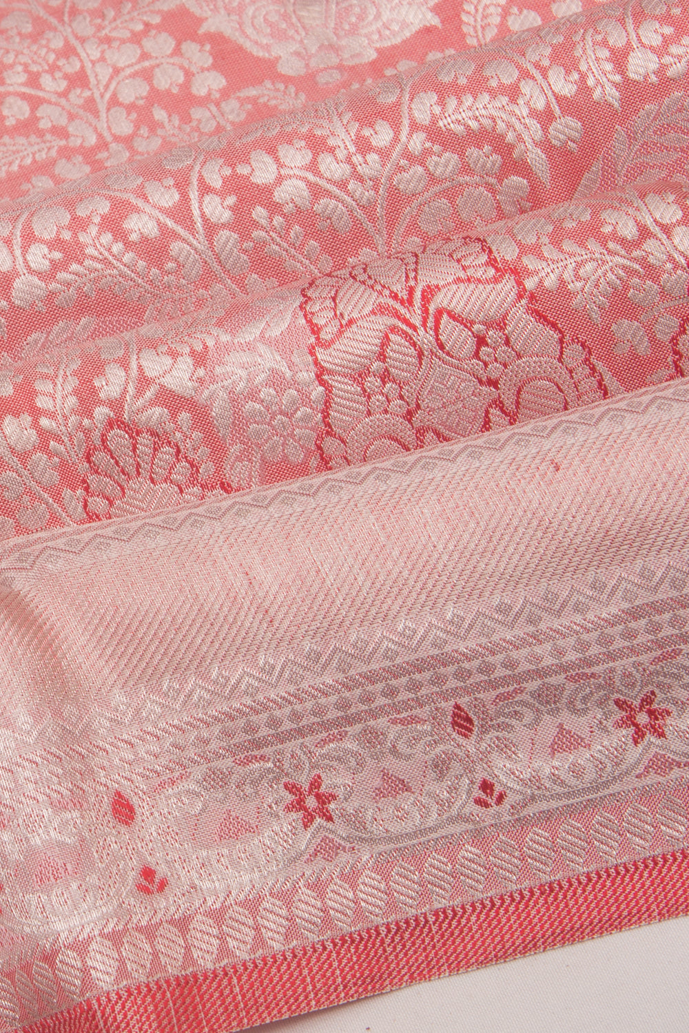 Kanchipuram Silk Brocade Pink Saree