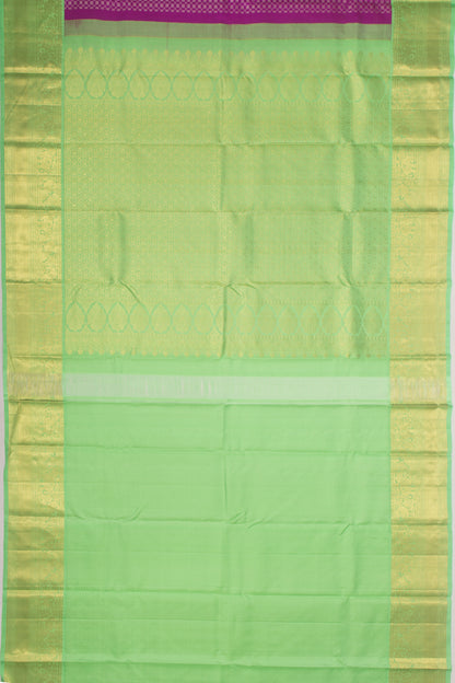 Kanchipuram Silk Criss Cross Checks And Butta Violet Saree