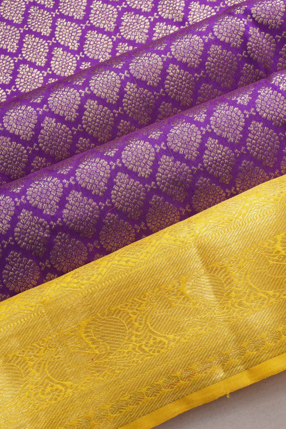 Kanchipuram Silk Brocade Violet Saree