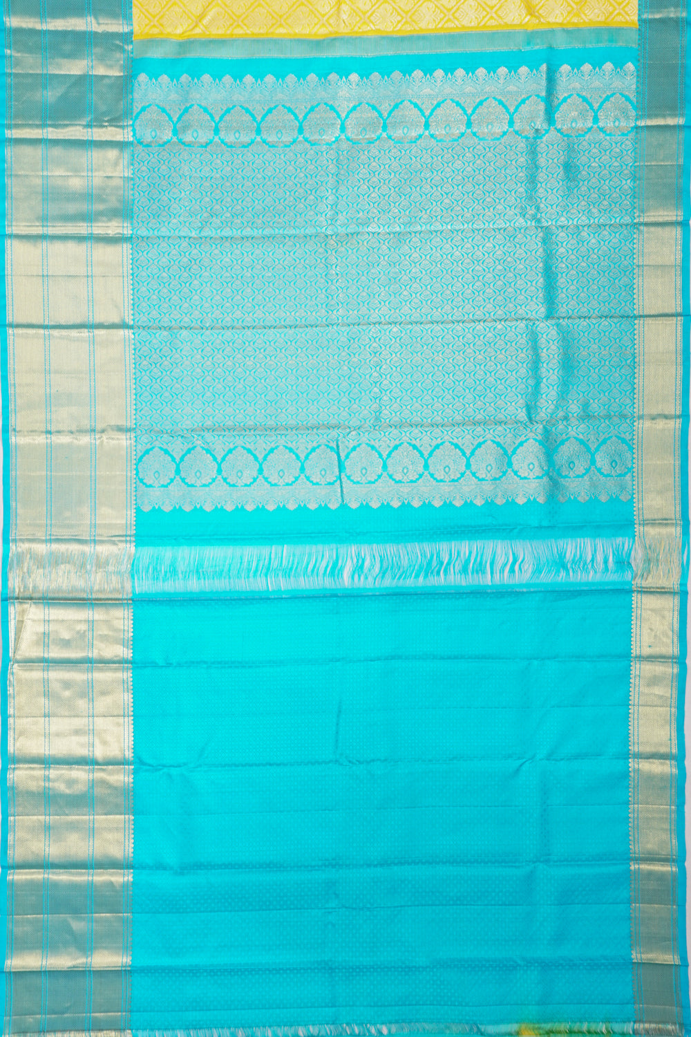 Kanchipuram Silk Brocade Yellow Saree