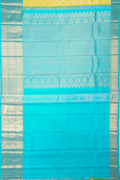 Kanchipuram Silk Brocade Yellow Saree