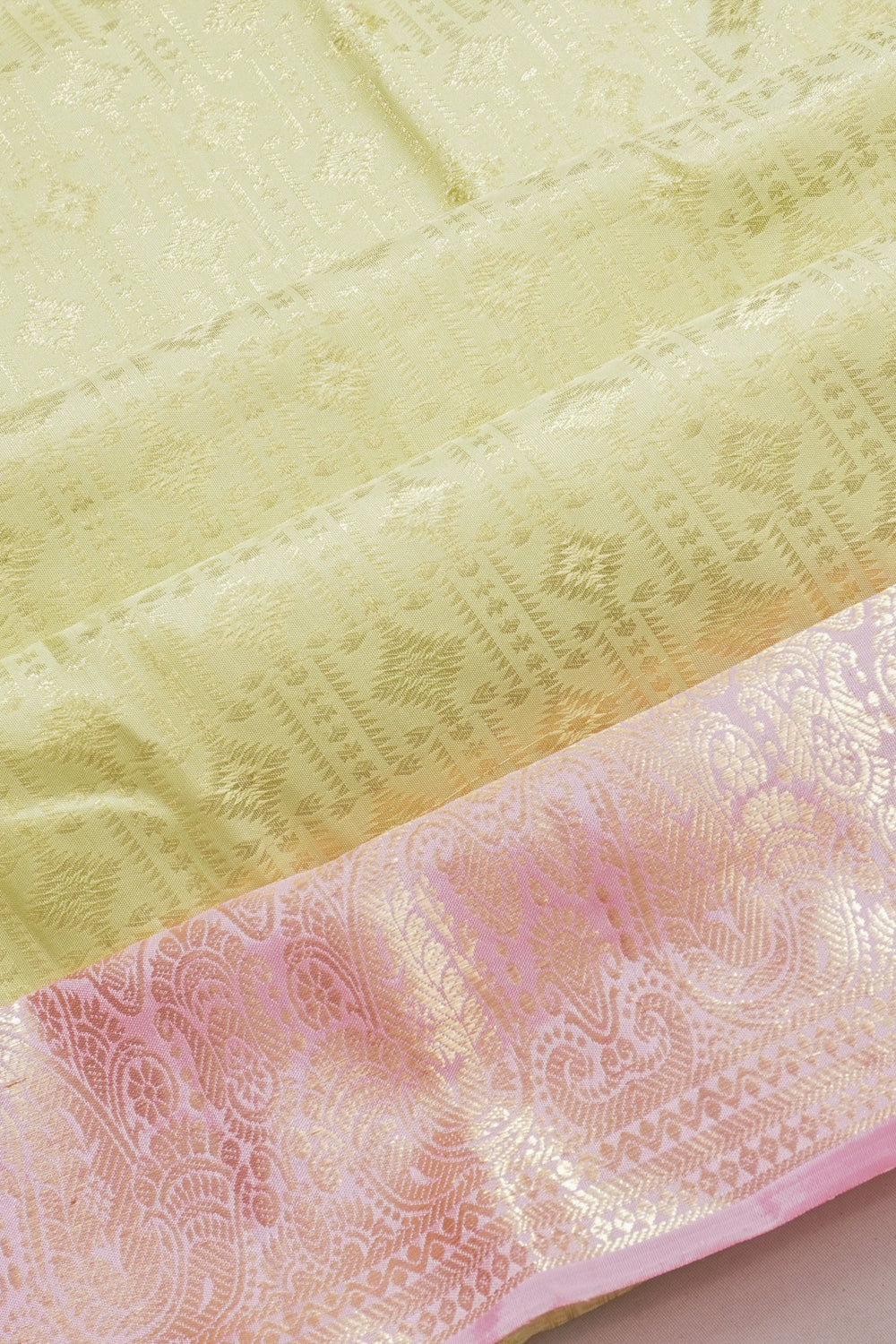 Kanchipuram Silk Brocade Pista Green Saree